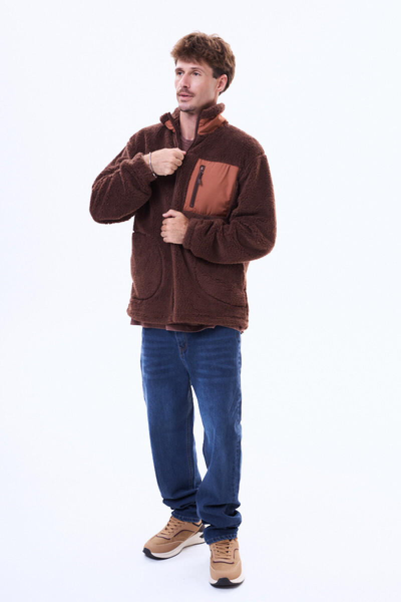 Campera de sherpa Recife Marrón