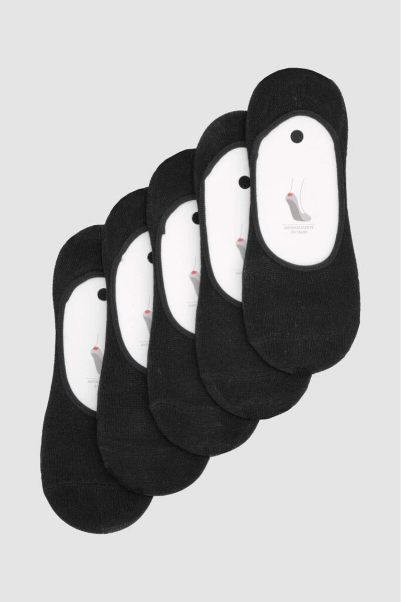 Pack de 5 medias invisibles lisas - Negro 