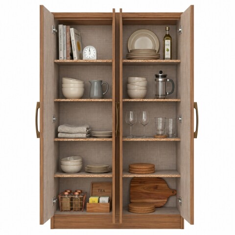 Mueble Multiusos Organizador Ropero de 10 Estantes con 4 Puertas - 170x 89 x 31,5 cm - Tabaco Mueble Multiusos Organizador Ropero de 10 Estantes con 4 Puertas - 170x 89 x 31,5 cm - Tabaco
