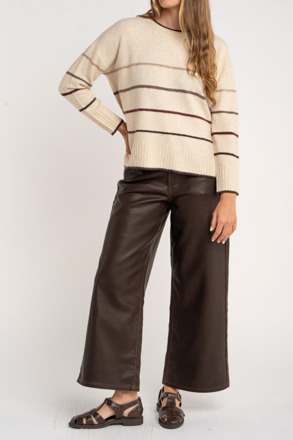 Sweater Rayado Bordeaux