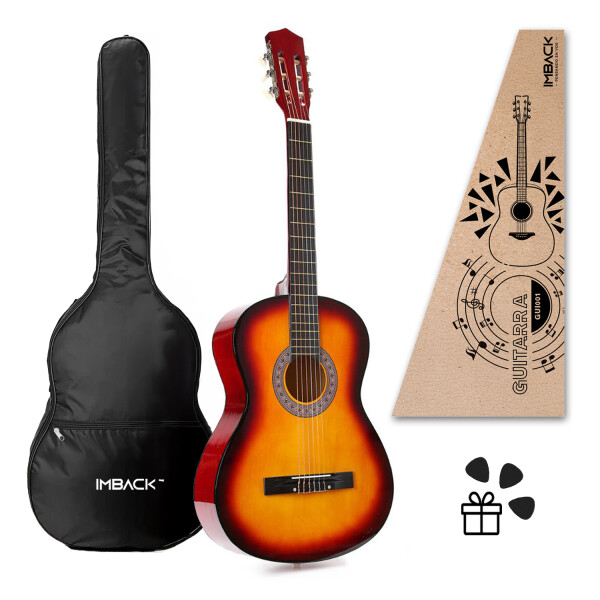 Guitarra Criolla Clasica Tamaño 4/4 39 Para diestros Con Estuche Funda Y Puas Imback Color Cedro Guitarra Criolla Clasica Tamaño 4/4 39 Para diestros Con Estuche Funda Y Puas Imback Color Cedro