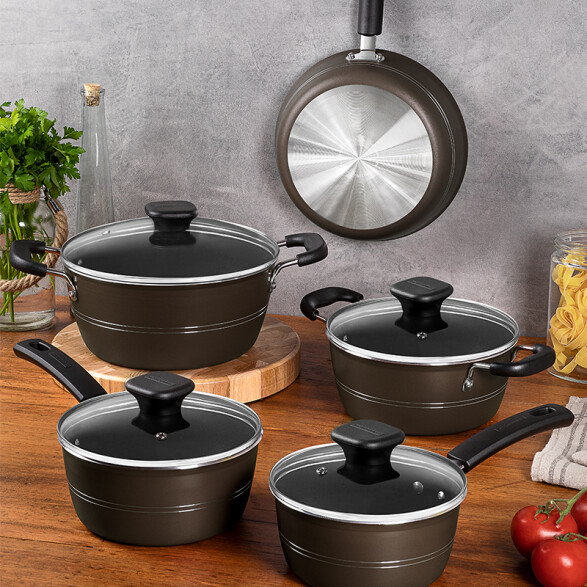 Bateria de cocina avellana 5 piezas "Sicilia" TR6150