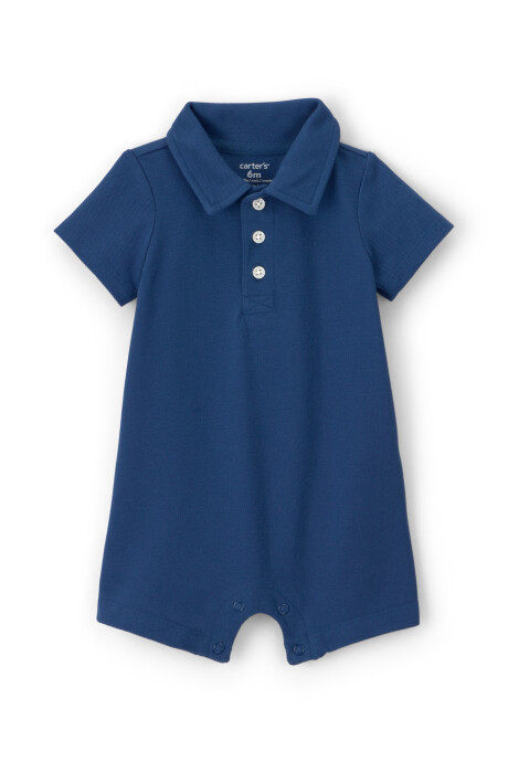 Monito polo corto de piqué, azul marino Monito polo corto de piqué, azul marino