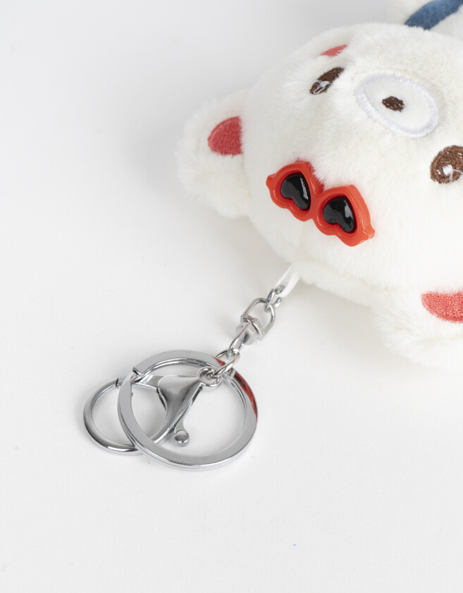 Llavero Peluche Llavero Y Charm De Peluche De Osito - Blanco Crema