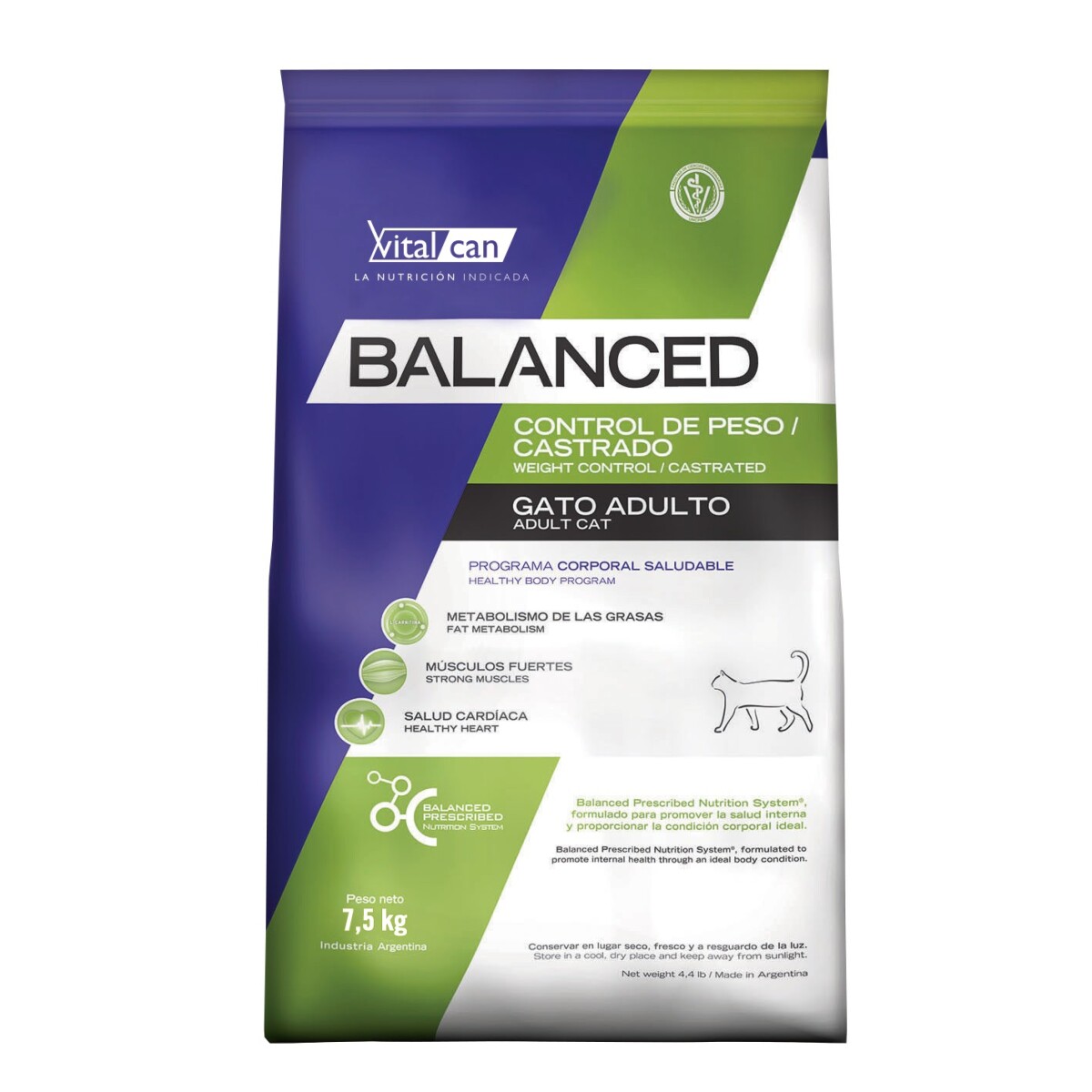 BALANCED GATO CTRL. PESO/CSTRDO. ALL AGES X7.5 KG. 