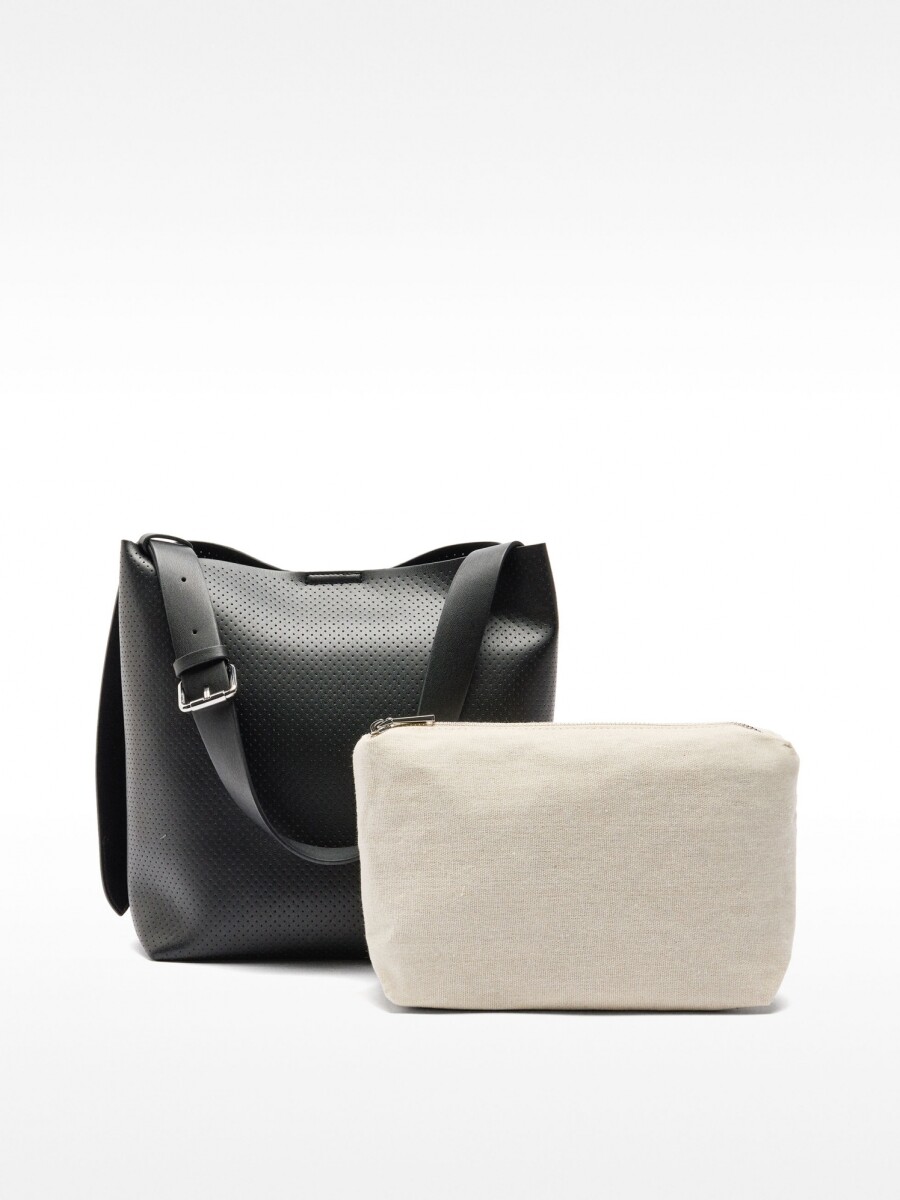Bolso De Hombro Con Textura negro