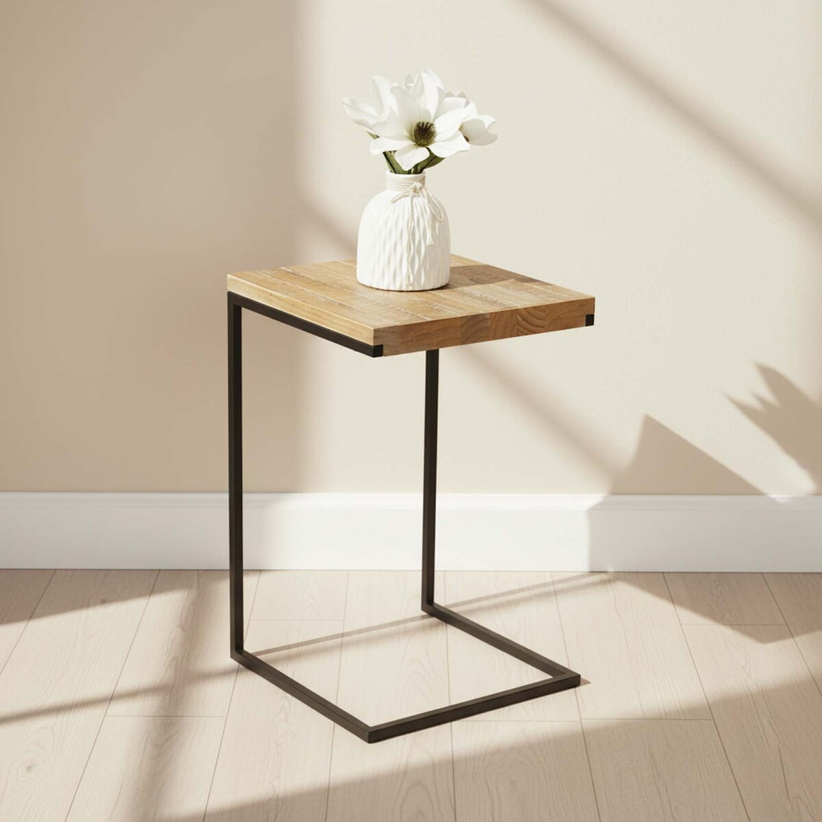 MESA DE LIVING LATERAL - ARRIME - MADERA NATURAL-BEIGE MADISON NATURAL 