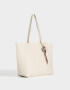 Shopper Cartera Shopper Con Charm - Blanco Crudo