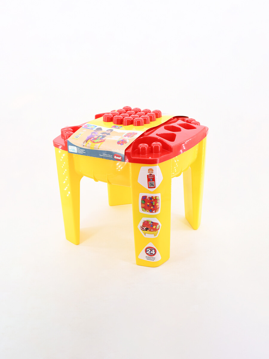 MESITA CON BLOQUES x 24 PIEZAS - MULTICOLOR 