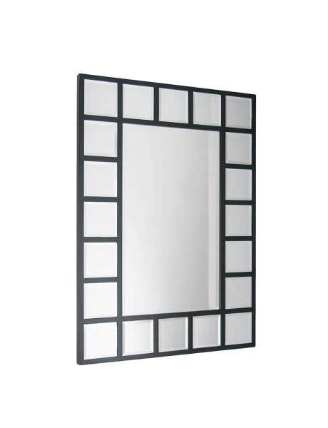 ESPEJO METAL BORDE CUADRICULADO 61x85CM NEGRO ESPEJO METAL BORDE CUADRICULADO 61x85CM NEGRO