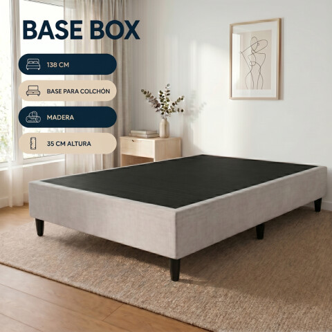 Base BOX 2 Plazas 138x188x35 cm – Soporte Firme para Colchón | Gris Base BOX 2 Plazas 138x188x35 cm – Soporte Firme para Colchón | Gris