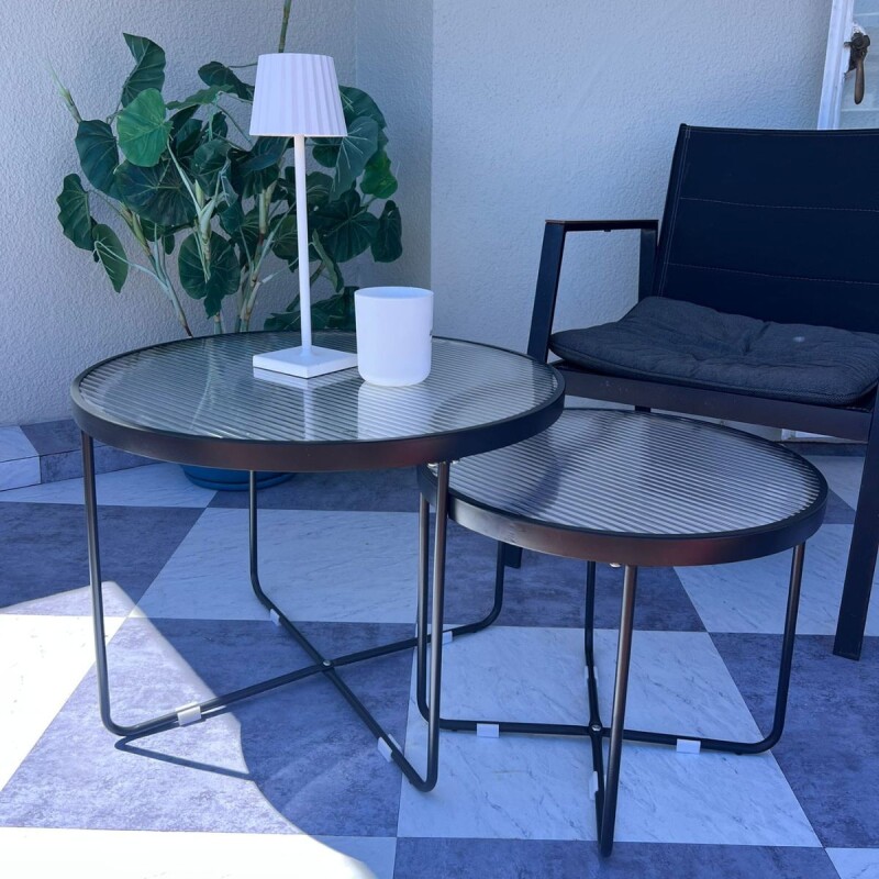 YBL60 Mesa Redonda Vidrio Big 60x60x44cm - Negra