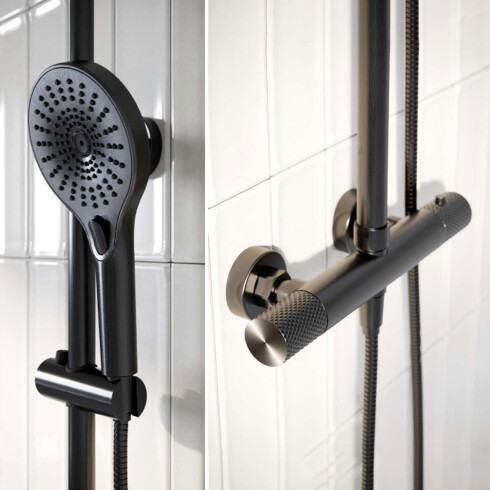 Griferia Barral Ducha En Ac Inox Color Gris Grafito - Serie Signature GRAFITO-GUNMETAL