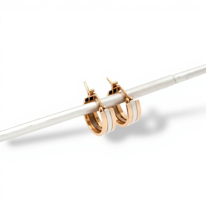 Caravanas Triple aros de oro- Oro bajo - Sin piedra- CA8266 sinpiedra