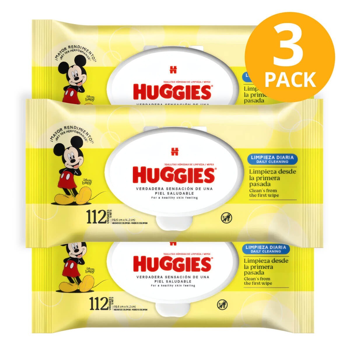 Set x3 packetazos toallitas humedas HUGGIES 