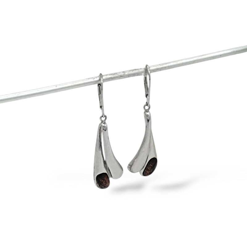 Caravanas pendientes pétalos Ágata - Plata 925 - Piedra Ágata -CA3921 conpiedra