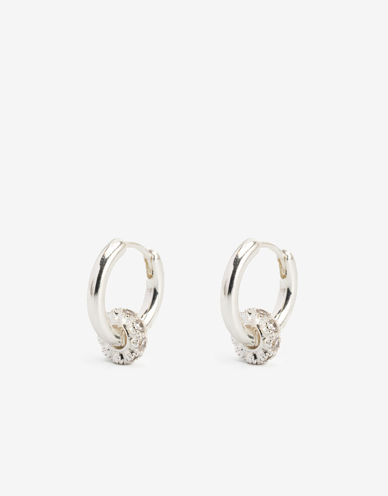 Aros Argollas Cubic zirconia Argollas Bañadas En Plata Cubic Zirconia - Plateado