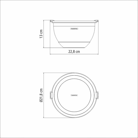 Bowl acero inox tapa y base de silicona 3.0lt -TRAMONTINA TF0312