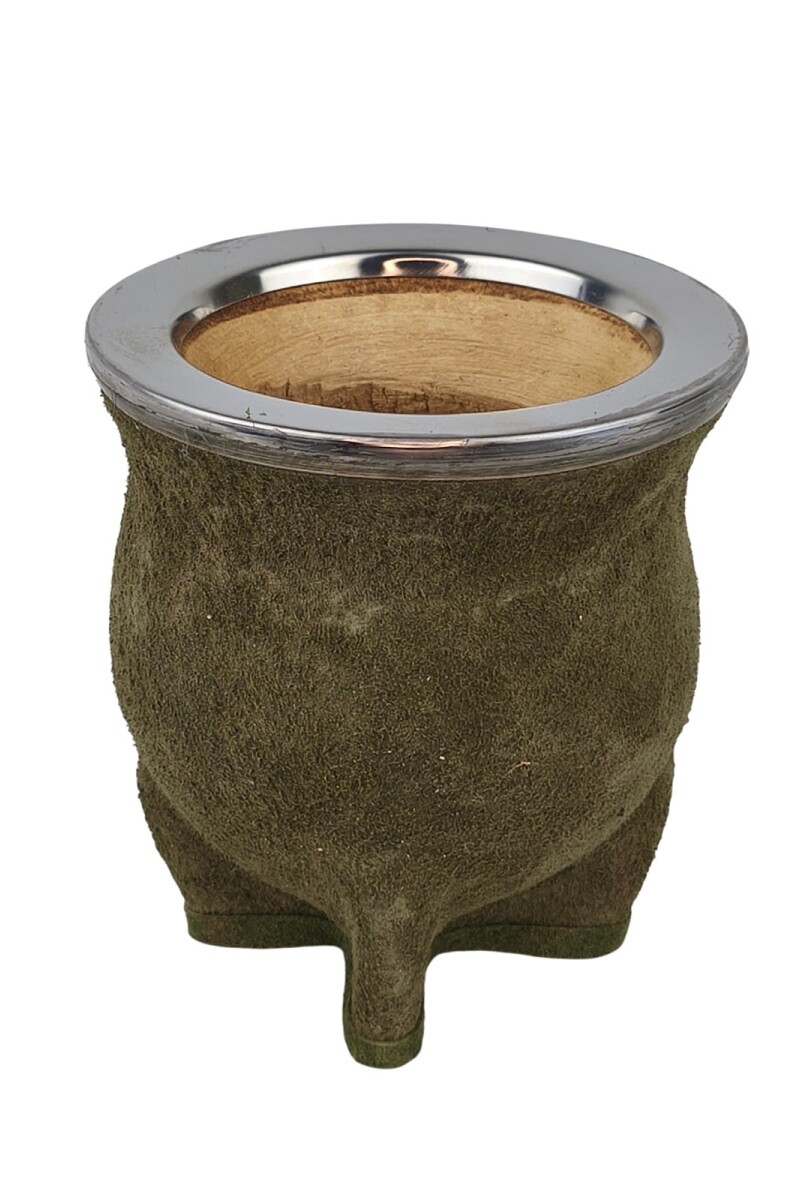 Mate calabaza camionero en pecarí acero grande Verde