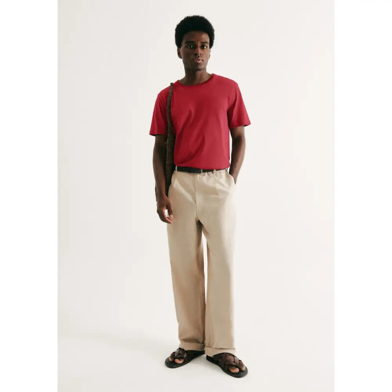 CAMISETA MM MASC VERMELHO ESCURO