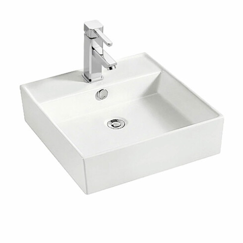 BACHA DE APOYO LOZA BLANCA SOBREPONER SERIE AMELIE 46X46X16 000