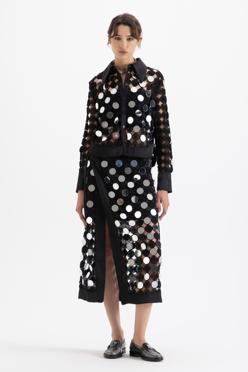 POLLERA MIRRORS Negro