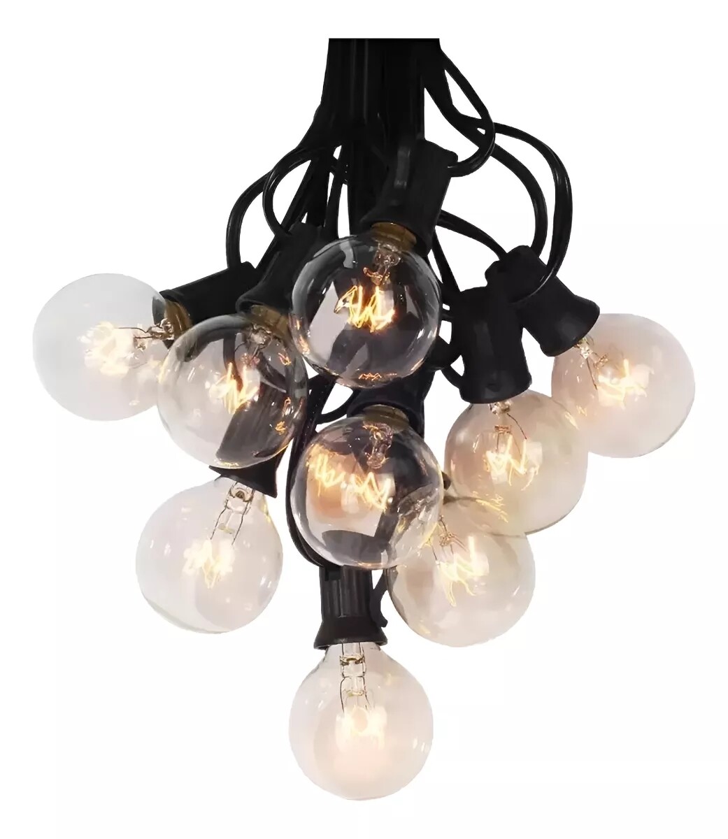 Guía de Luces Vintage 25 Luces + 2 de repuesto - cable negro 