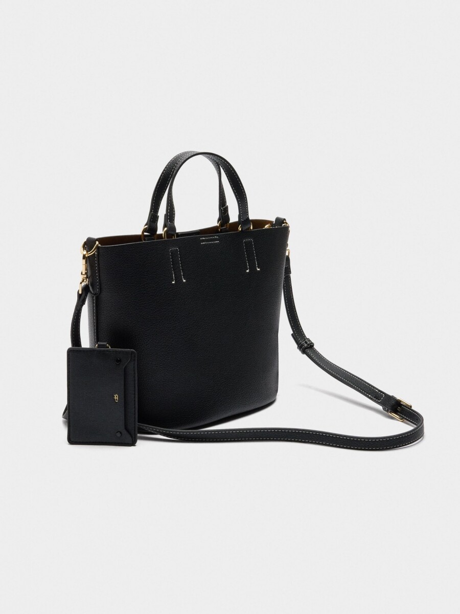 Bolso Tote Con Colgante negro
