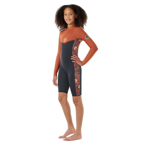 Traje Rip Curl Girls Dawn Patrol Back Zip Negro/Marrón
