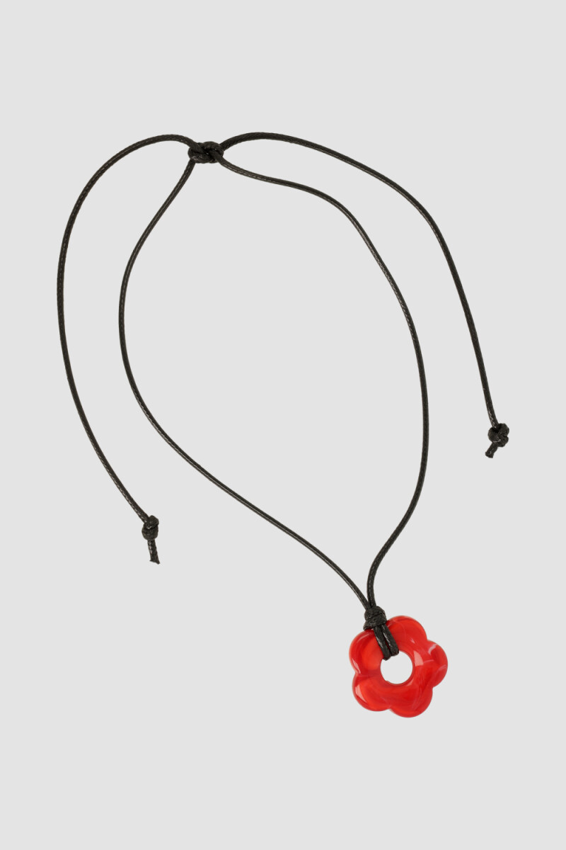 Collar flores Rojo