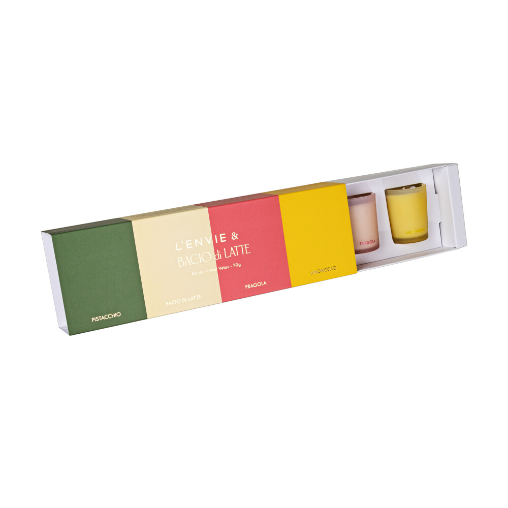 KIT 4 MINI VELAS PARAFINA BACIO DI LATTE 70GR