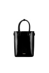 CARTERA MATERA TERRANO DE MANO CHAROL NEGRO