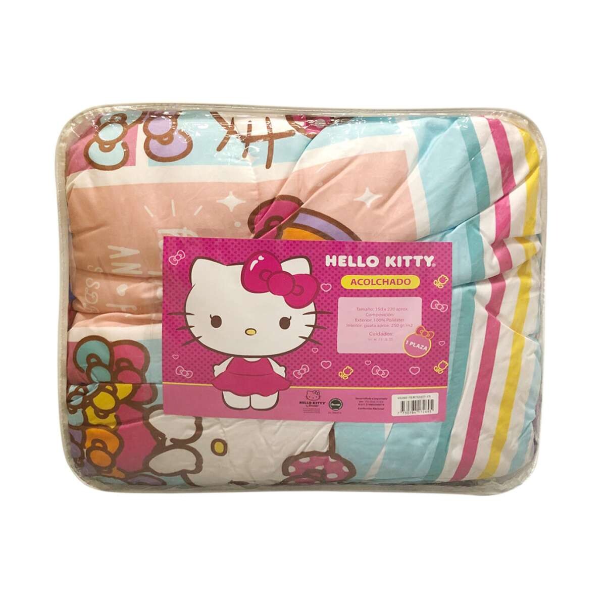 Acolchado Infantil Hello Kitty 1 Plaza - 100% Microfibra 
