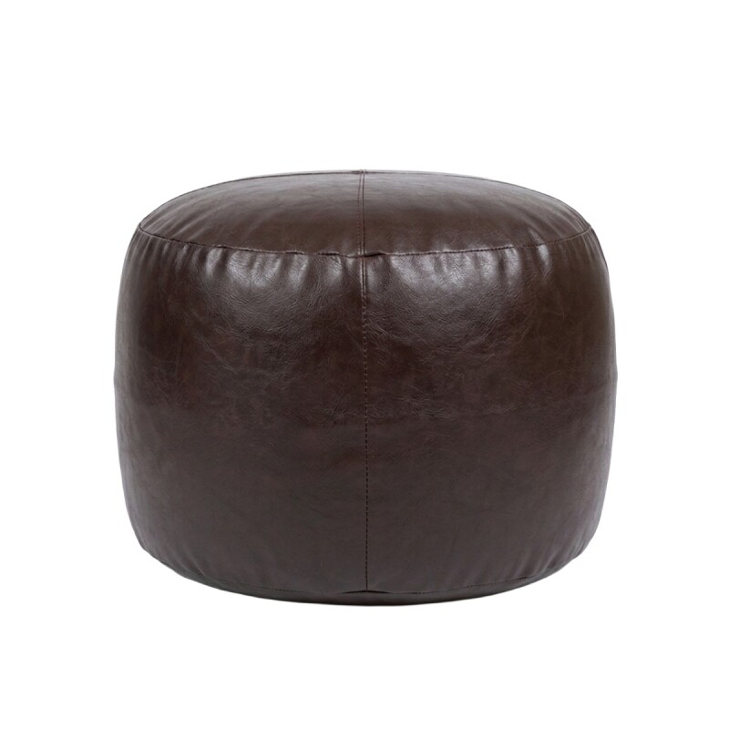 PUFF RED SIMIL CUERO MARRON 50X33CM Unica