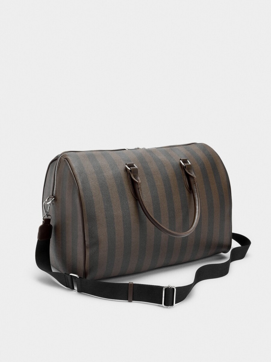 Bolso De Fin De Semana A Rayas marron