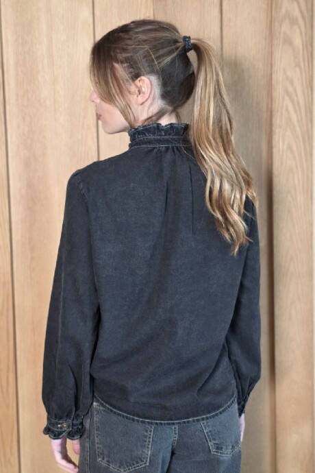 Camisa Franca Denim Negro