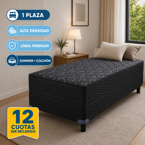 Sommier LINDE Zafiro® - 1 Plaza - 80 x 190 x 26 - Espuma - 120k por lado - Firme Sommier LINDE Zafiro® - 1 Plaza - 80 x 190 x 26 - Espuma - 120k por lado - Firme