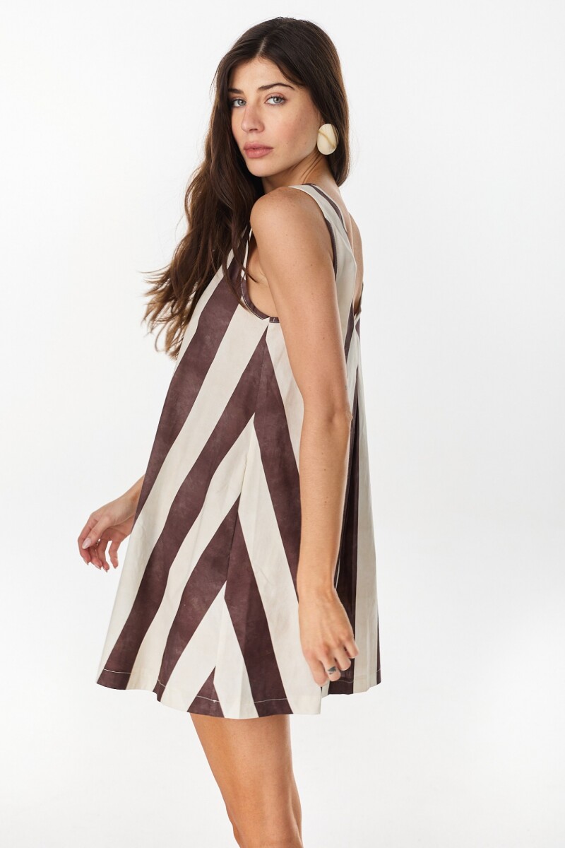 Vestido Drum Chocolate/Crudo
