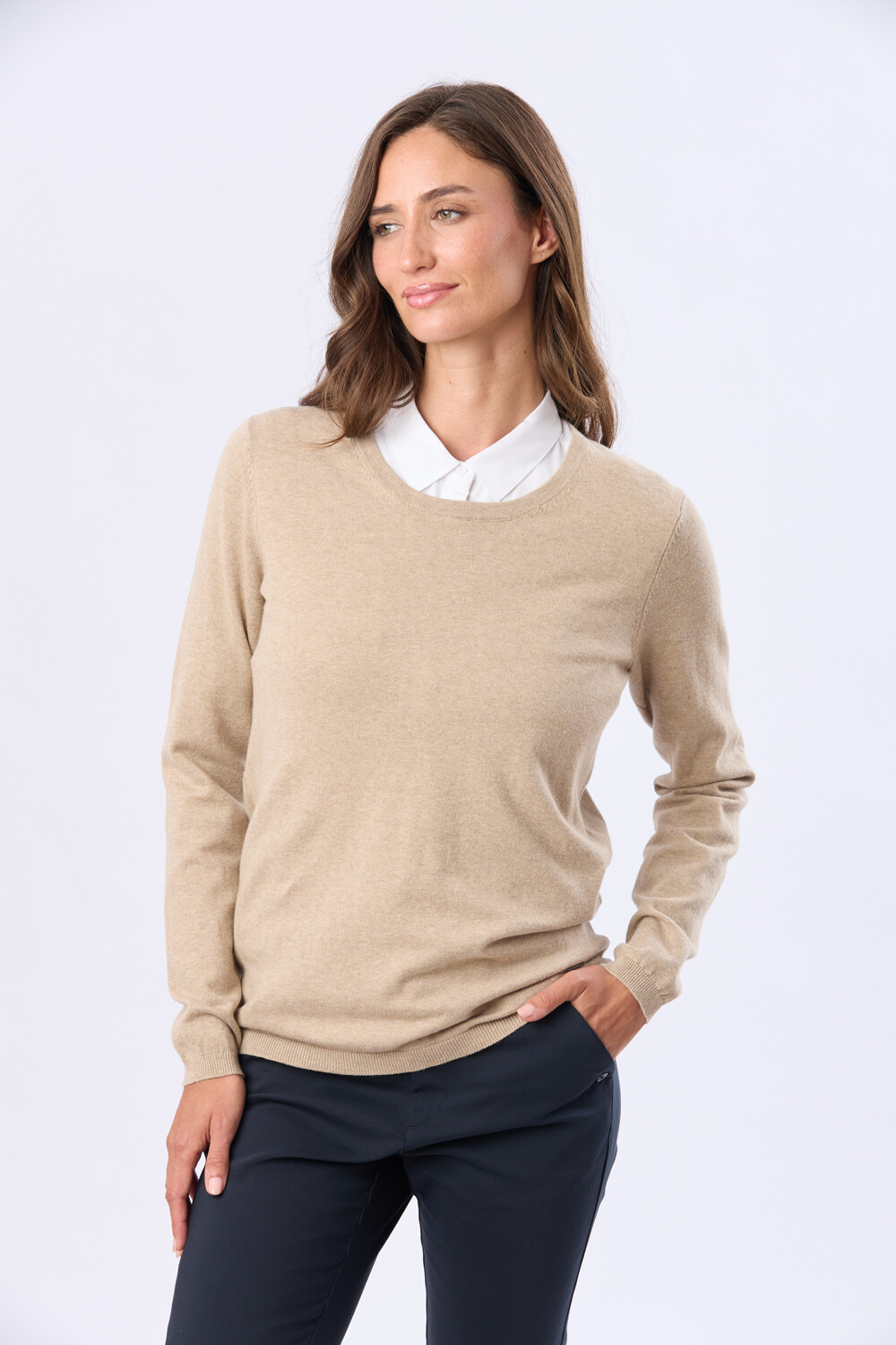 BUZO TEJIDO CLÁSICO Beige