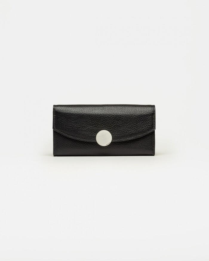 Billetera The Circle en cuero graneado Negro