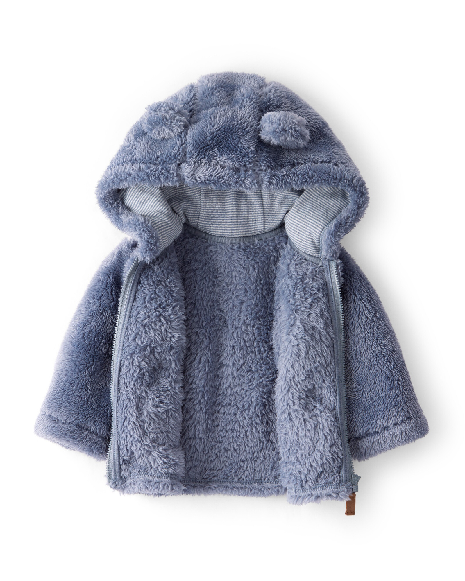 Campera de sherpa, con capucha, azul Campera de sherpa, con capucha, azul