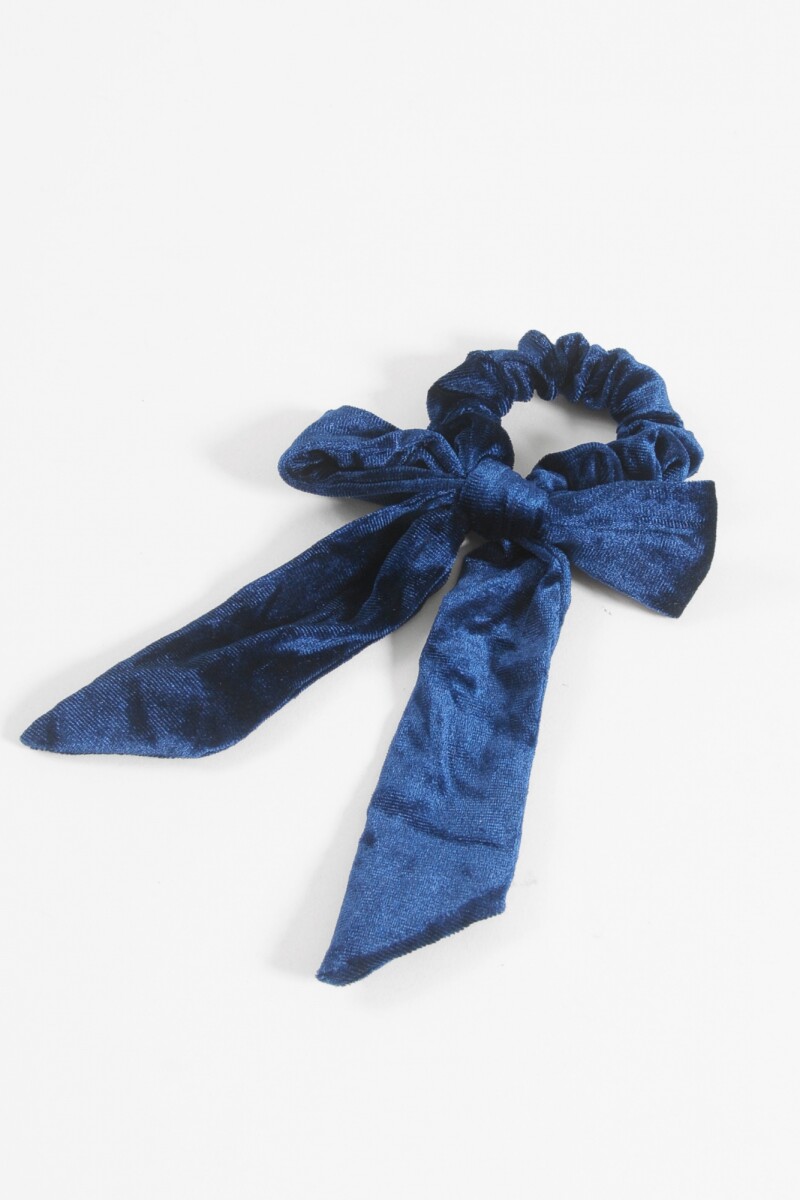 Gomita scrunchie moña azul