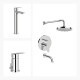 JUEGO DE GRIFERIA MONOCOMANDO BRILLO LINEA BLEST BAÑO CROMO