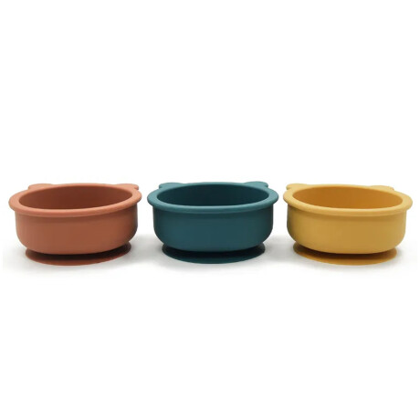 Bowl Tazón Irrompible Diseño Oso p/ Comida Bebé en Silicona Salmón