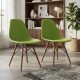 Pack 2 Sillas De Comedor Eames Lumax De Diseño Moderno Con Patas De Madera Verde