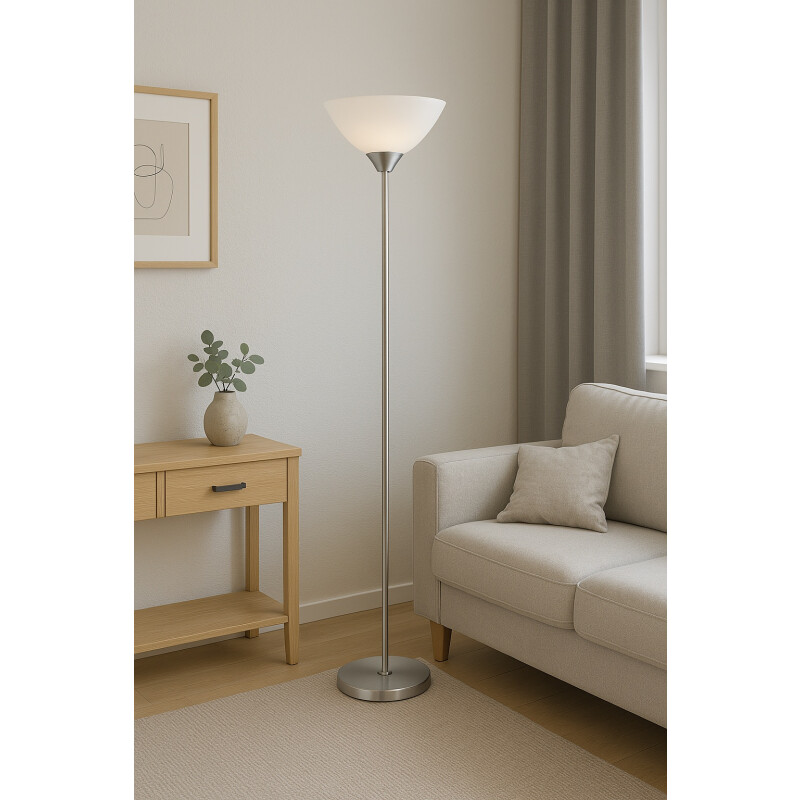 Lampara De Pie Moderna Minimalista Quebec Led Gris