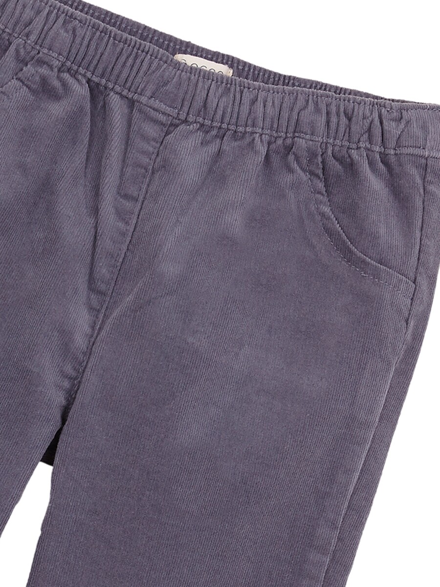 Pantalon Largo De Pana Gris Azulado