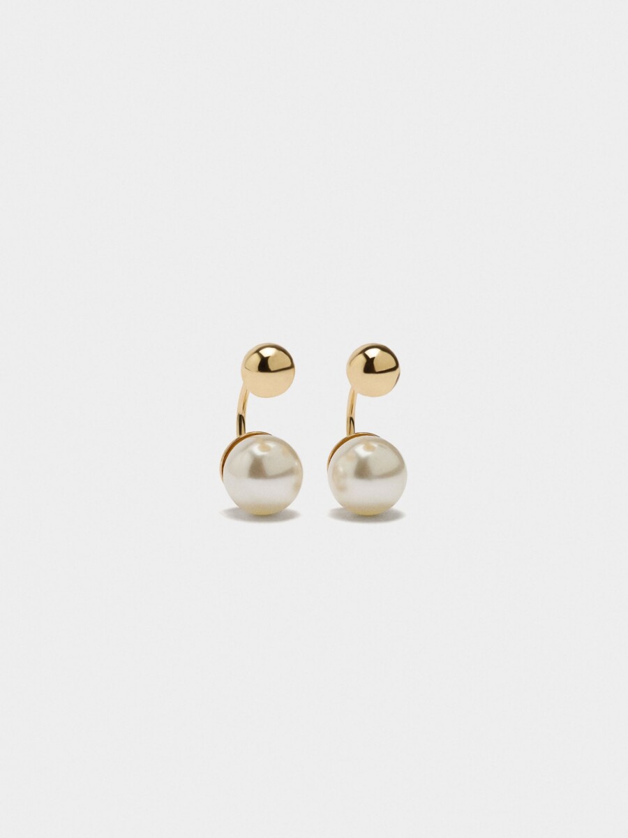 Pendientes De Esferas Con Perlas dorado