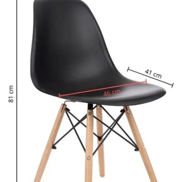 Silla Comedor Cocina Eames Muy Reforzada Premium Nórdica Negro 1