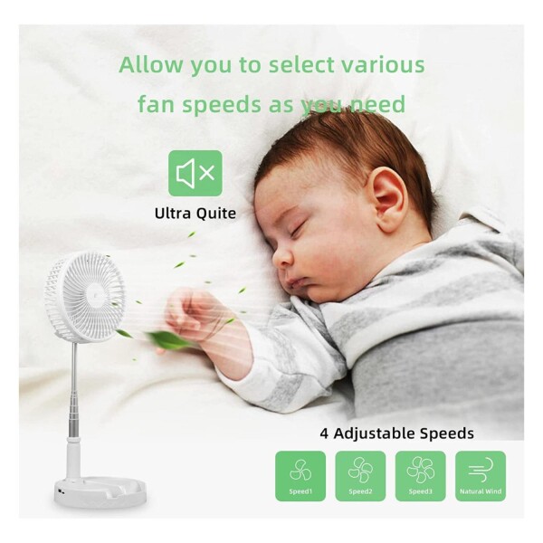 Ventilador Portatil 3 Aspas Extensible 3 Velocidades De Pie Variante Color Blanco
